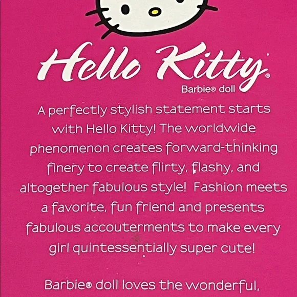 NIB Hello Kitty Barbie Collector 1st in Series 2007 - Picture 12 of 16